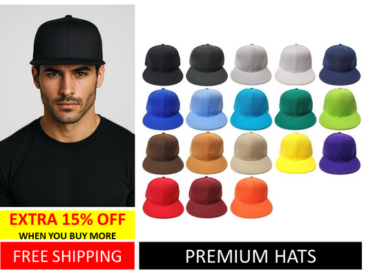 [HATCO] Plain Fitted Caps Flat Bill Sized Hat ***( Burgundy / Charcoal / Khaki / Orange / Purple / Sky Blue / Yellow )