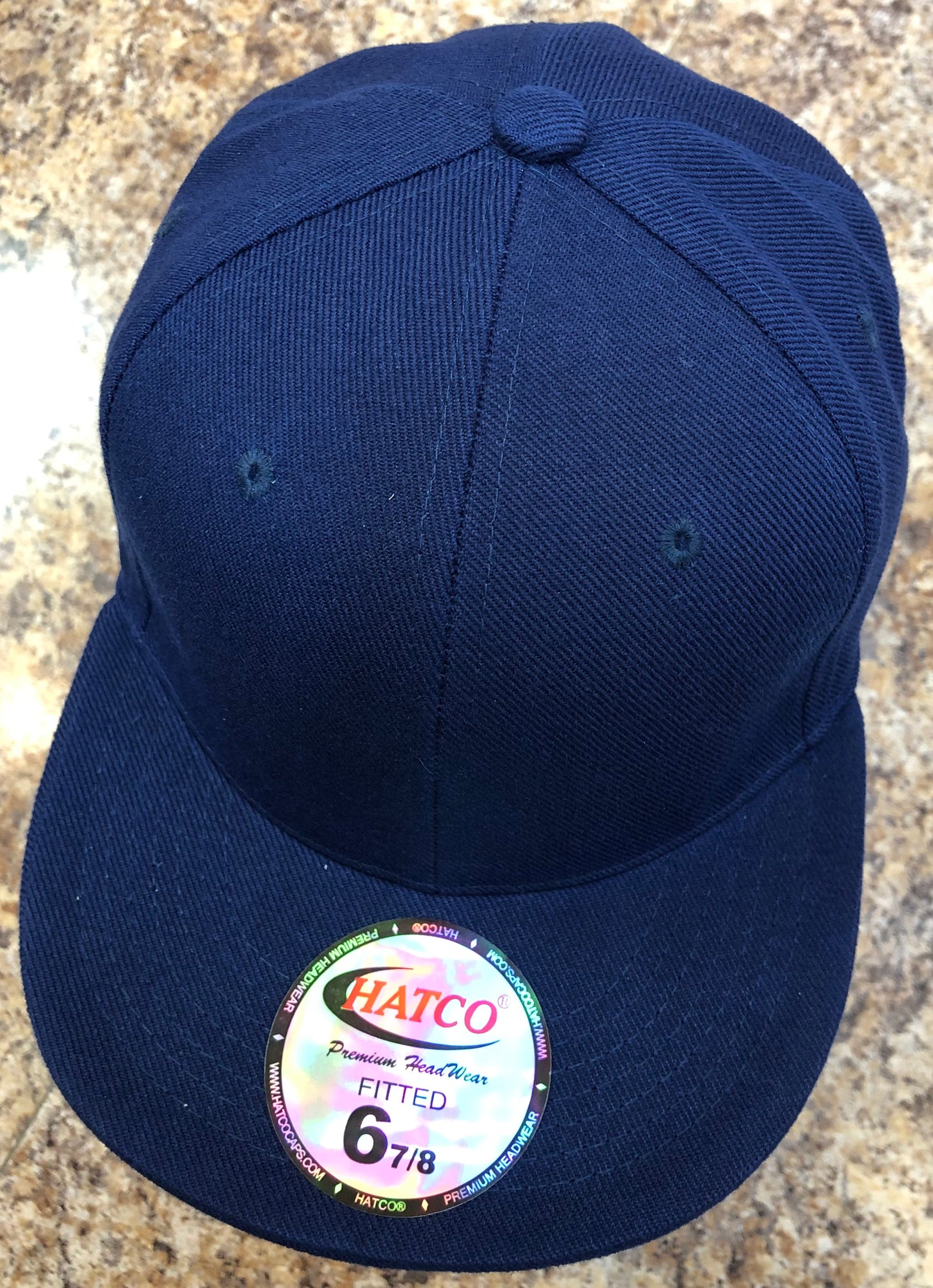 [HATCO] Plain Fitted Caps Flat Bill Sized Hat ***( Black / Brown / Light Grey / Navy Blue / Red / Royal Blue / White )