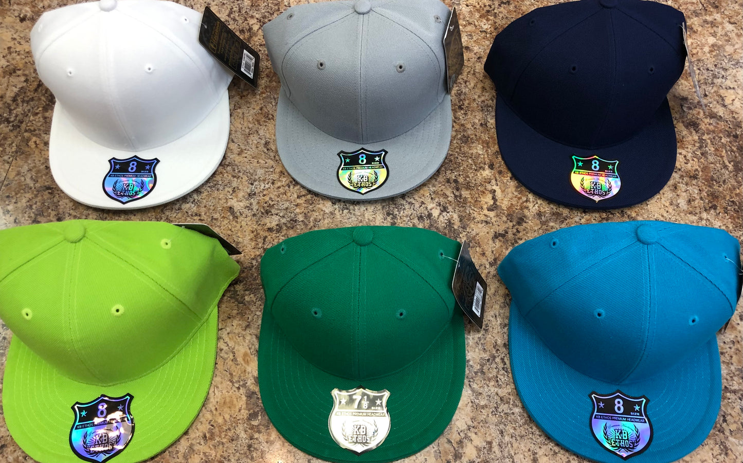[KB ETHOS] Plain Fitted Caps Flat Bill Sized Hat(Black / Brown / Light Grey / Navy Blue / Red / Royal Blue / Sky Blue / Turquoise / White )