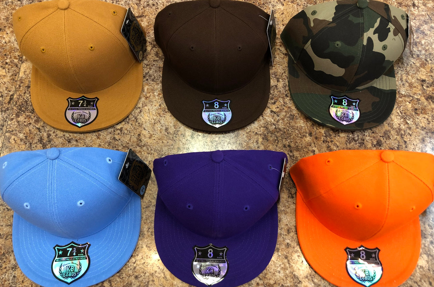 [KB ETHOS] Plain Fitted Caps Flat Bill Sized Hat(Black / Brown / Light Grey / Navy Blue / Red / Royal Blue / Sky Blue / Turquoise / White )