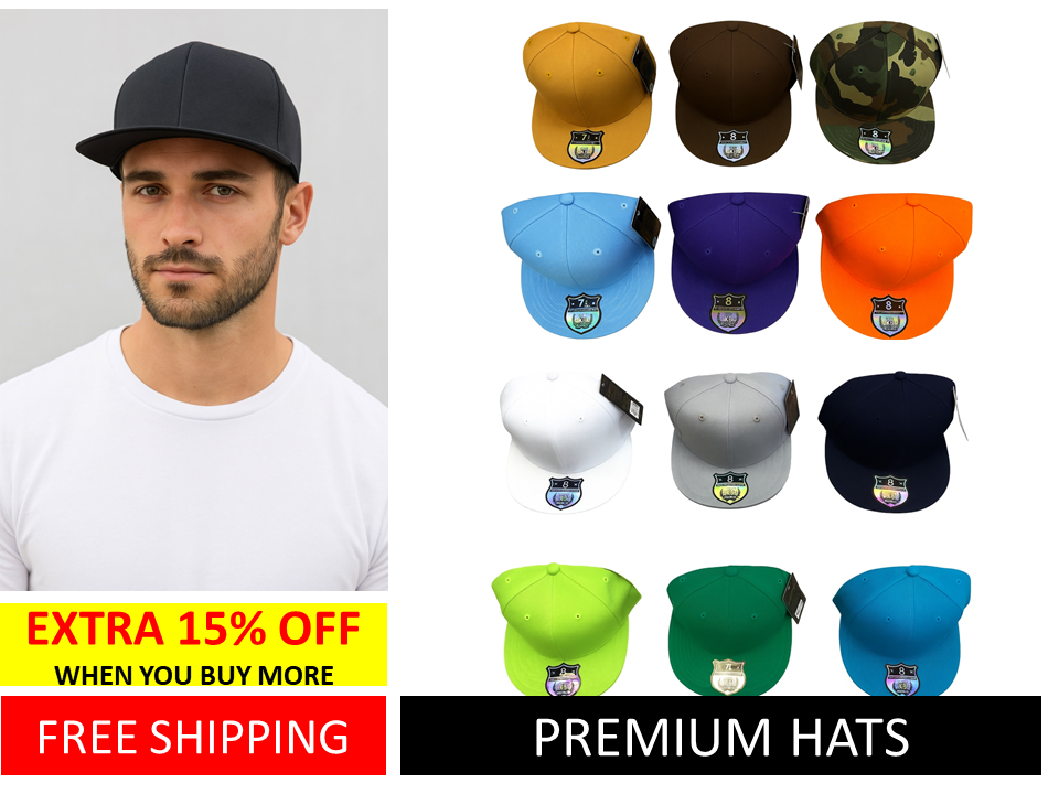 [KB ETHOS] Plain Fitted Caps Flat Bill Sized Hat