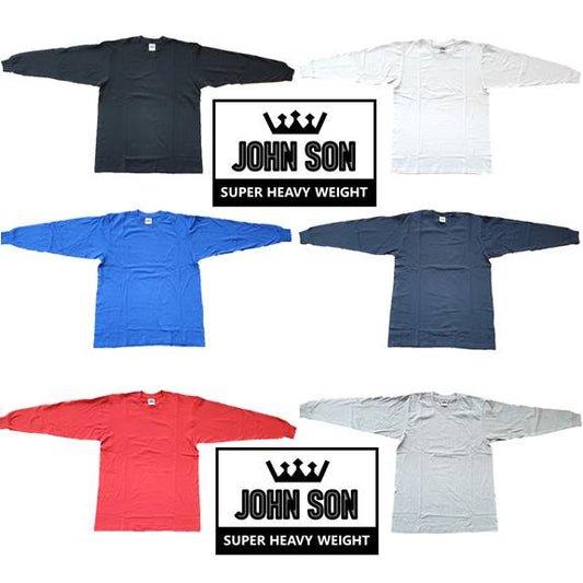 [John Son] Plain Long Sleeve T-shirts Round Neck Waffle Super Heavy Weight Big Size ***( Black / Light Grey / Navy Blue / Red / Royal Blue / White )