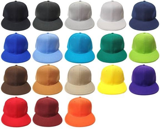 [HATCO] Plain Fitted Caps Flat Bill Sized Hat ***( Black / Brown / Light Grey / Navy Blue / Red / Royal Blue / White )